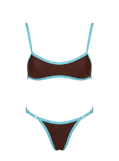 Beasley Cheeky Bikini Bottoms Chocolate / Blue