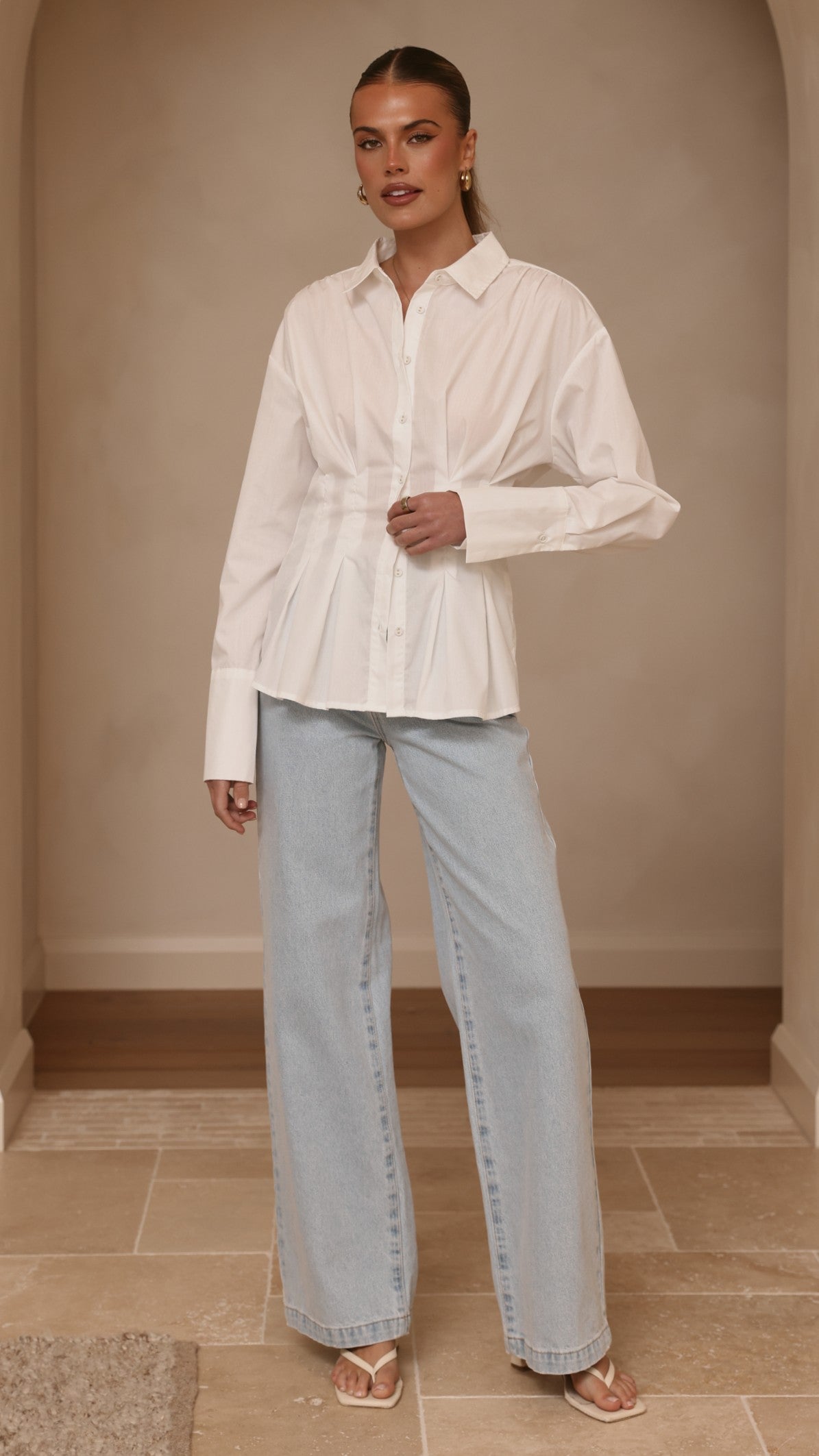 Riley Long Sleeve Top - White