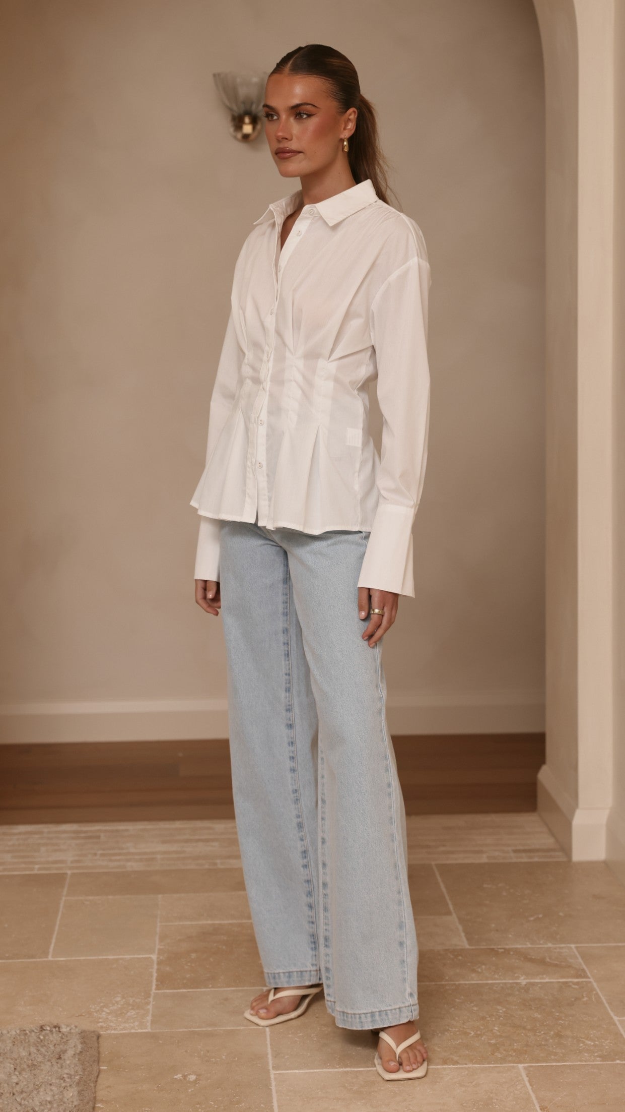 Riley Long Sleeve Top - White