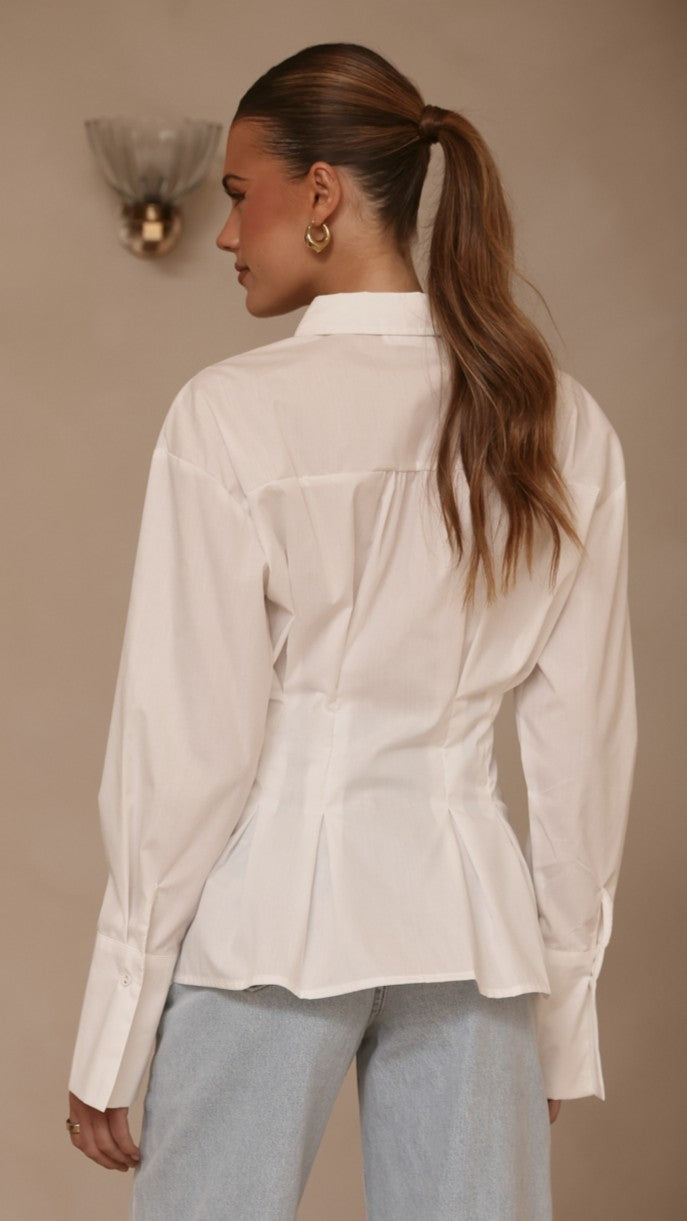 Riley Long Sleeve Top - White