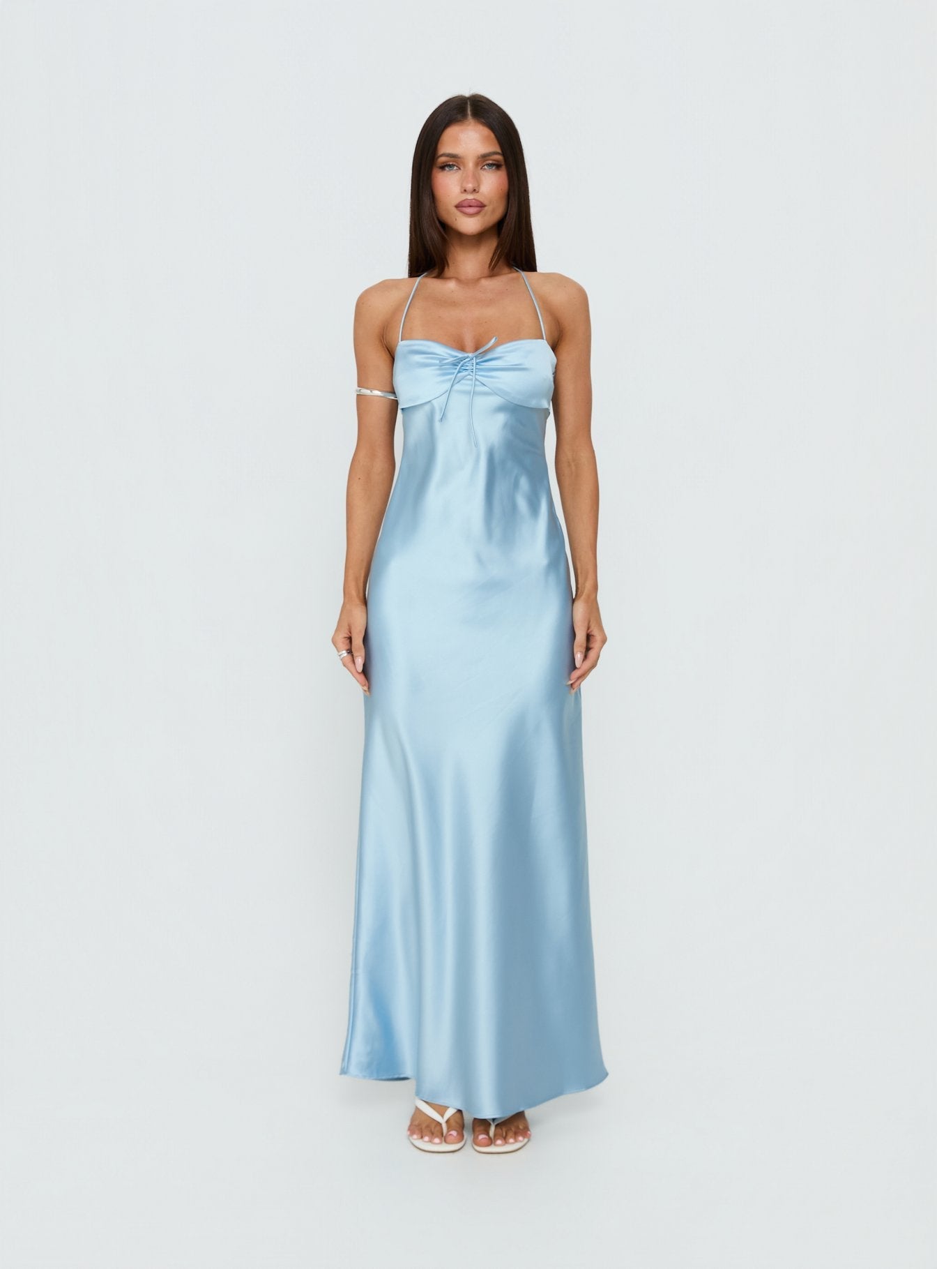 Fireproof Halter Maxi Dress Baby Blue