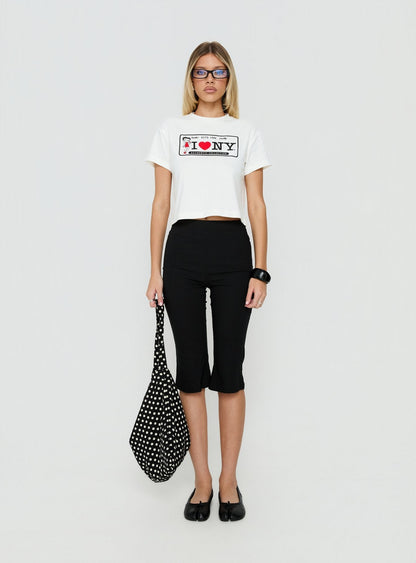Betty Loves NY Graphic Baby Tee White