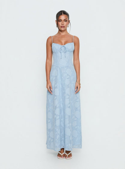 Members Only Maxi Dress Blue Burnout
