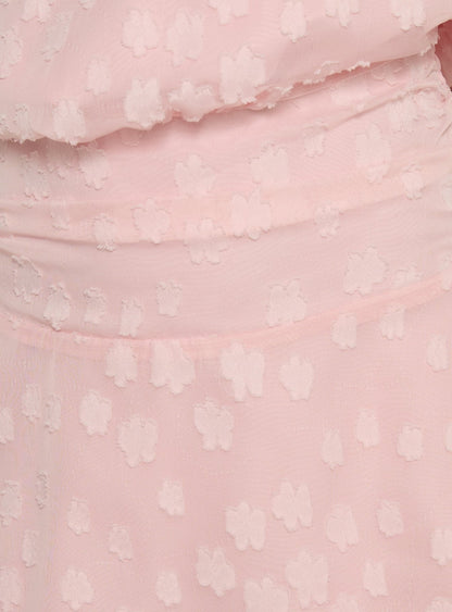Eurythmic Scarf Halter Mini Dress Pink Jacquard
