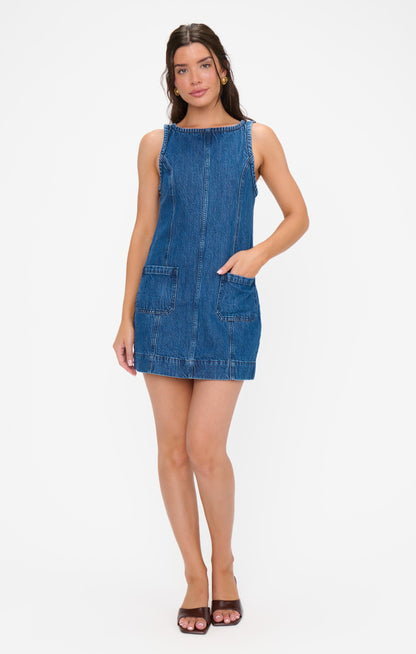 Boulevard Mini Dress ~ Reservoir Blue