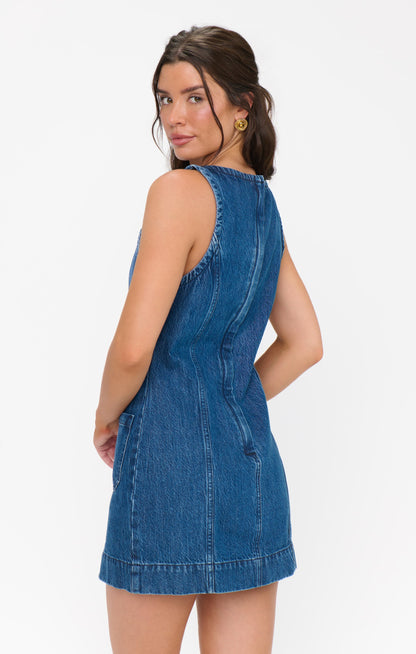 Boulevard Mini Dress ~ Reservoir Blue