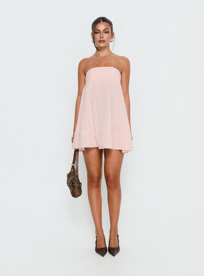 Gypsea Strapless Swing Mini Dress Light Pink