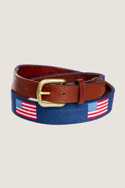 American Flag Needlepoint Belt