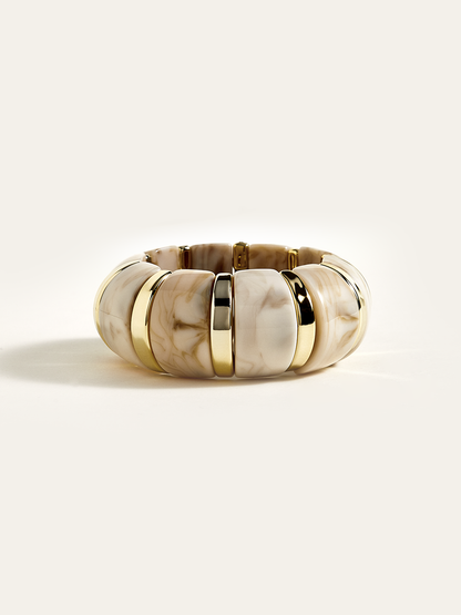 Marbled Resin and Golden Bracelet