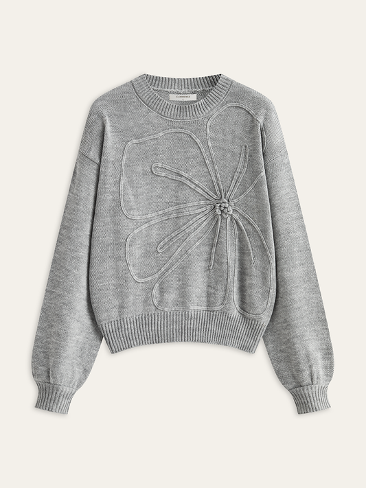 Flower Applique Sweater