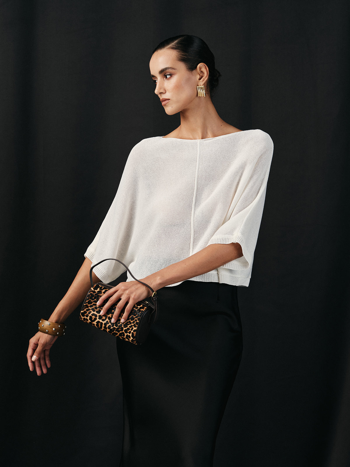 Semi-Sheer Batwing Sweater