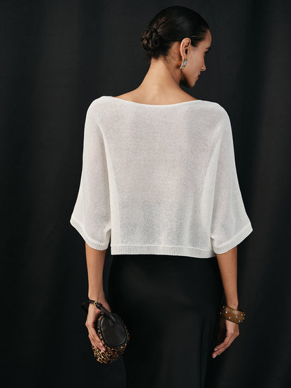 Semi-Sheer Batwing Sweater