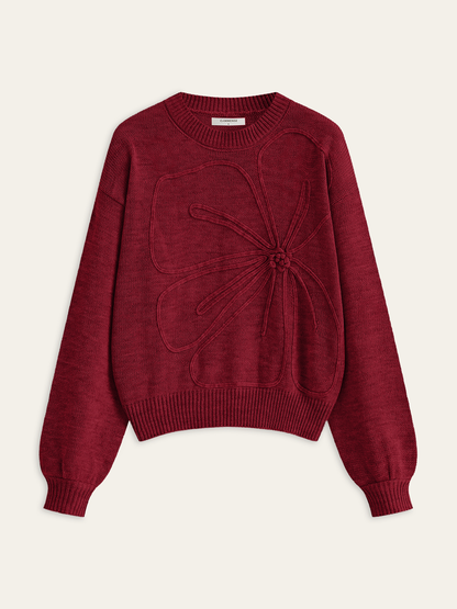 Flower Applique Sweater