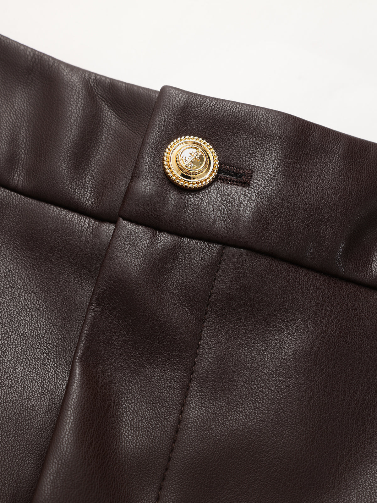Faux Leather Wide-Leg Pants