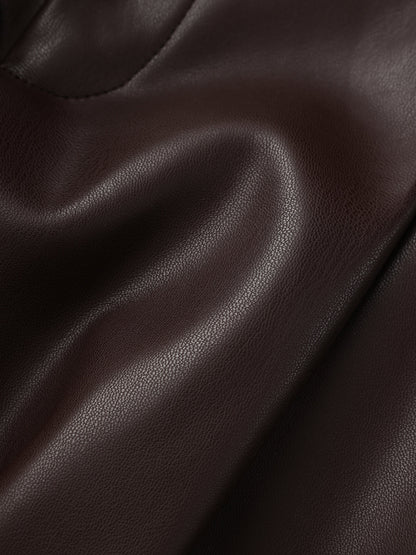 Faux Leather Wide-Leg Pants