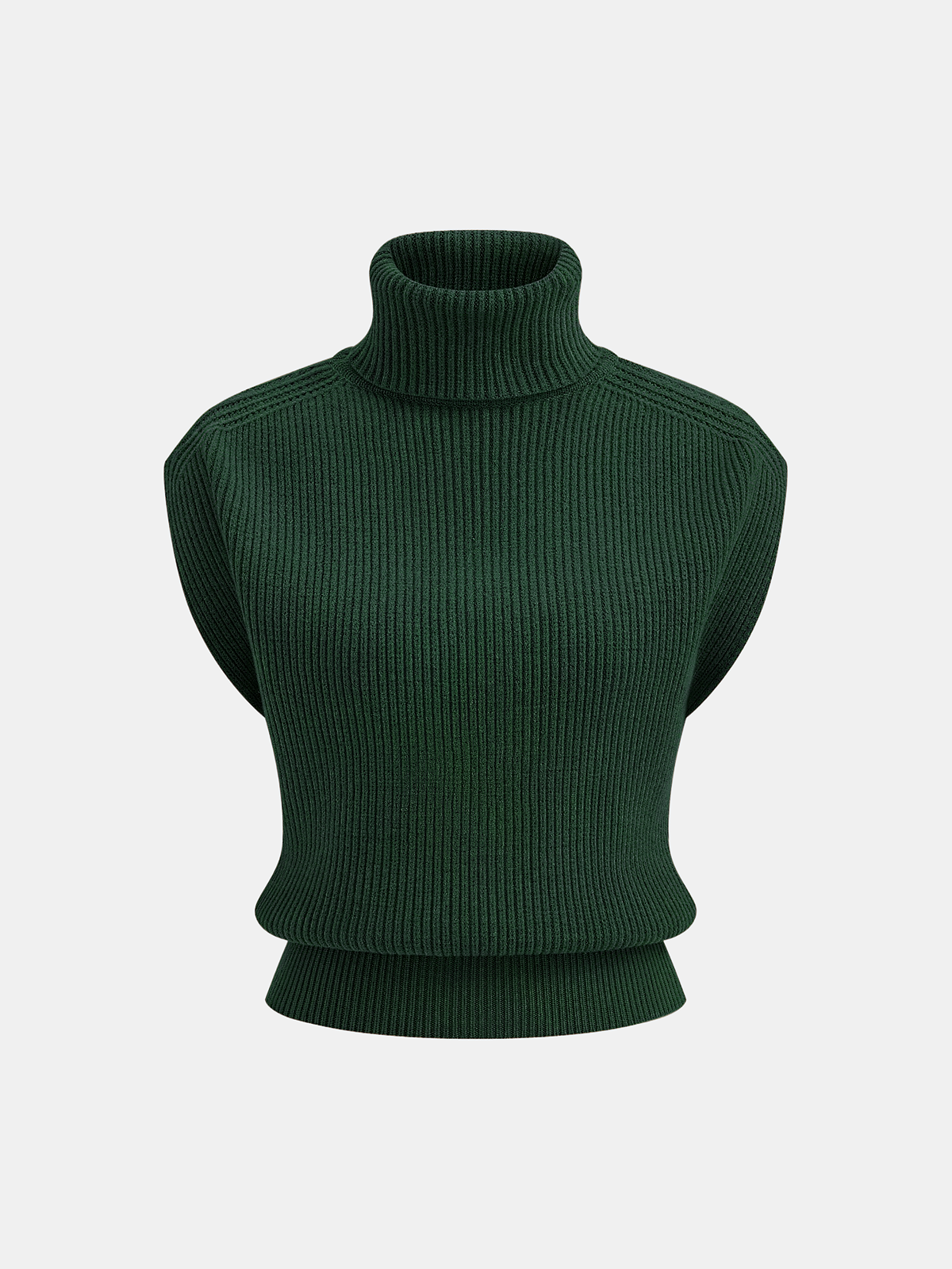 Turtleneck Sleeveless Sweater Vest