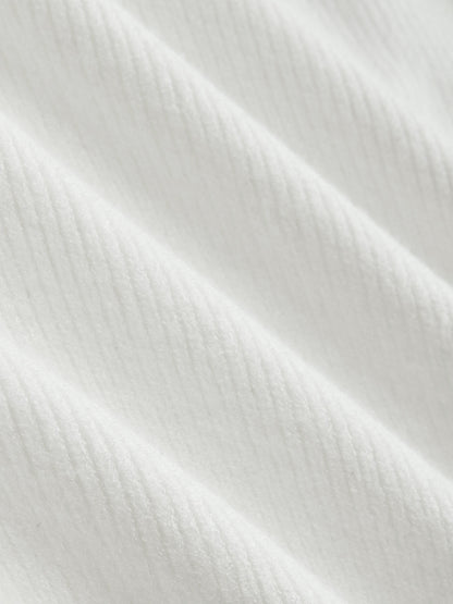 Pearl Trim Ribbed Knit Top