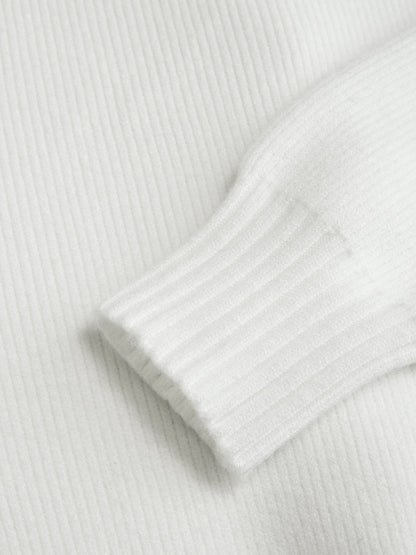 Pearl Trim Ribbed Knit Top