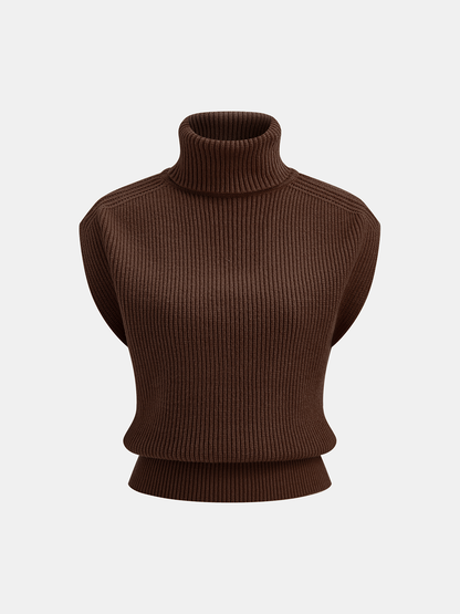 Turtleneck Sleeveless Sweater Vest