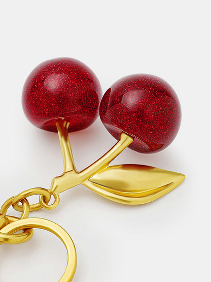 Double Cherry Gold-Tone Charm