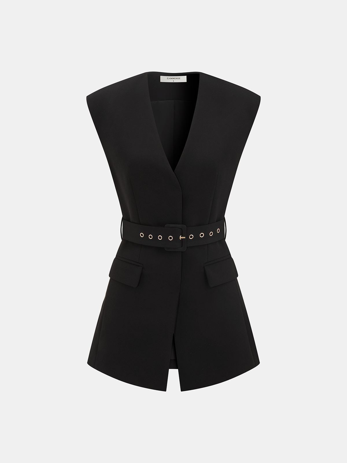 Sleeveless Belted Blazer Vest
