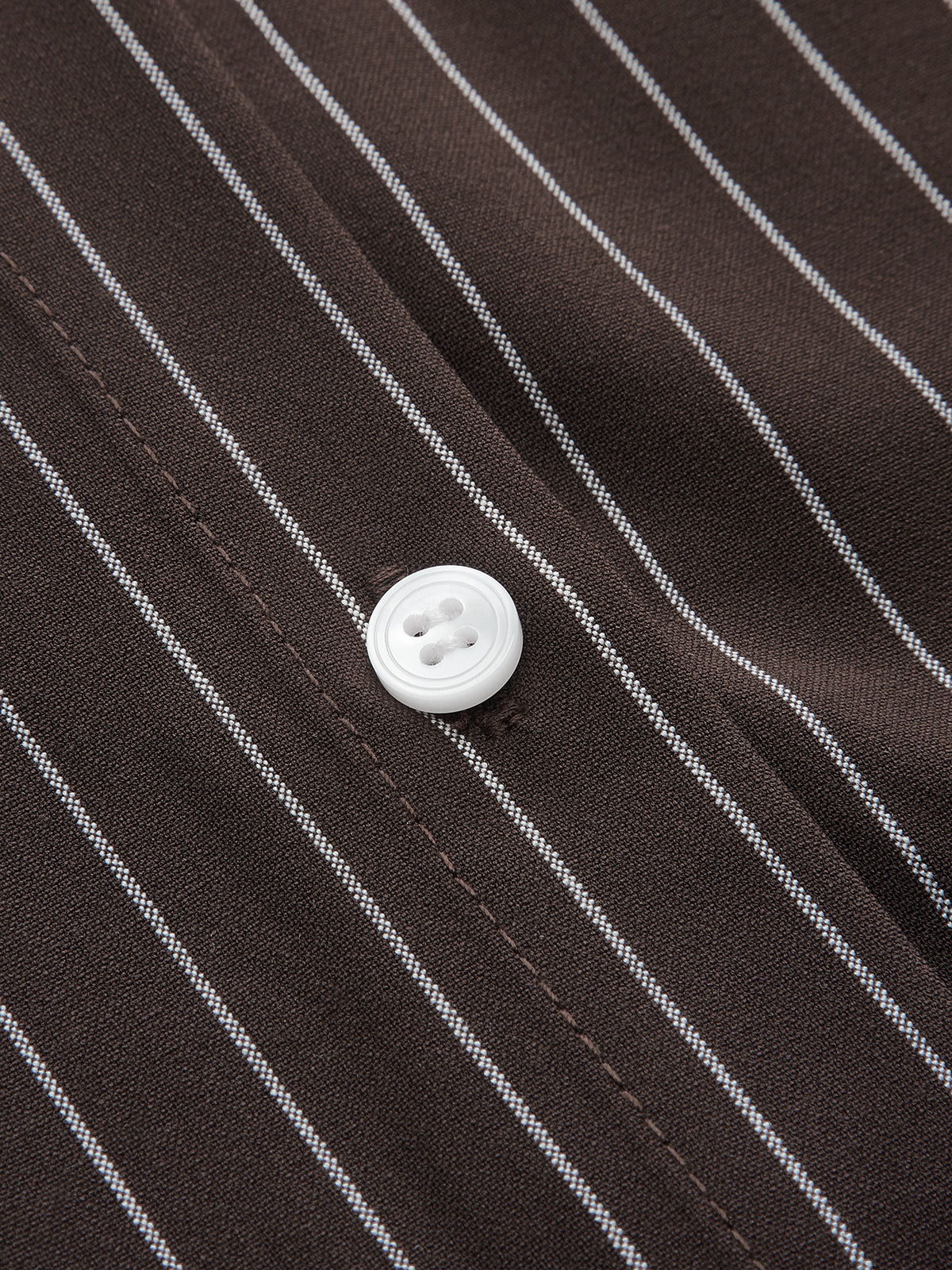 Contrast Collar Pinstripe Loose Shirt