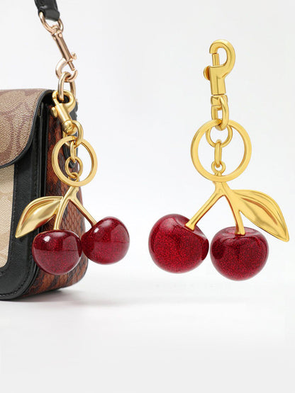 Double Cherry Gold-Tone Charm