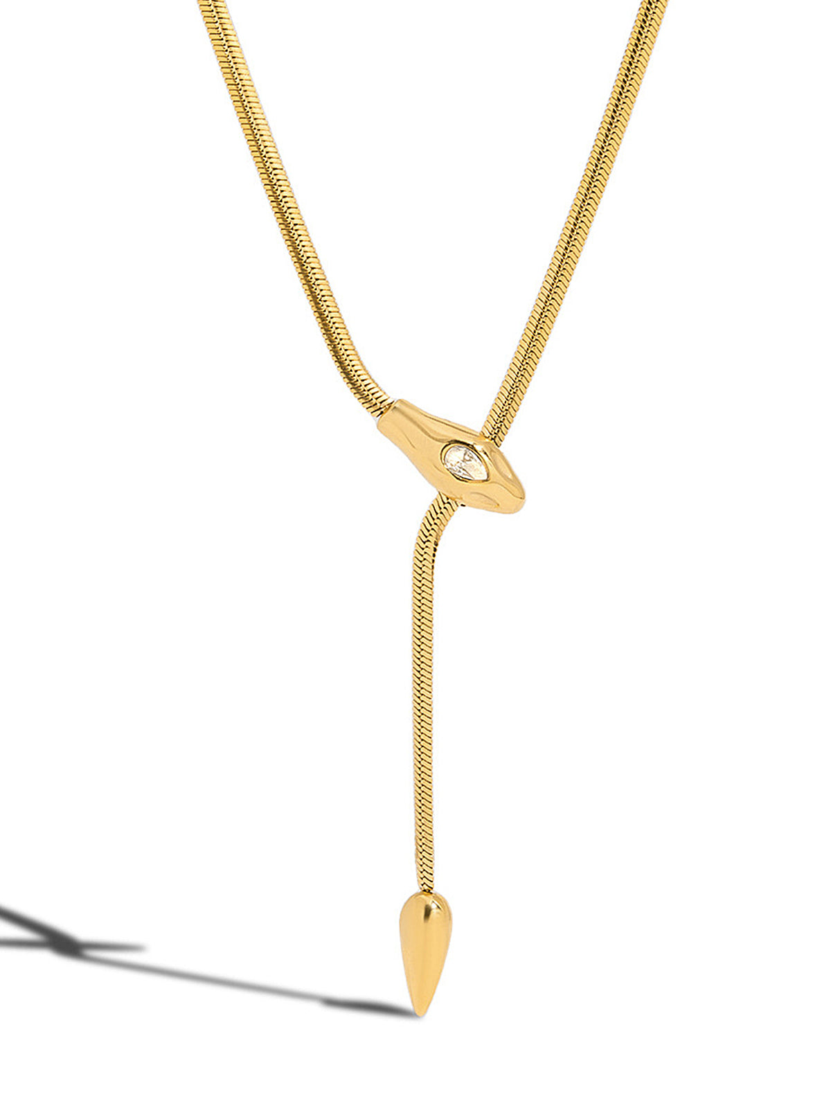 Snake Design Snake Chain Lariat Necklace