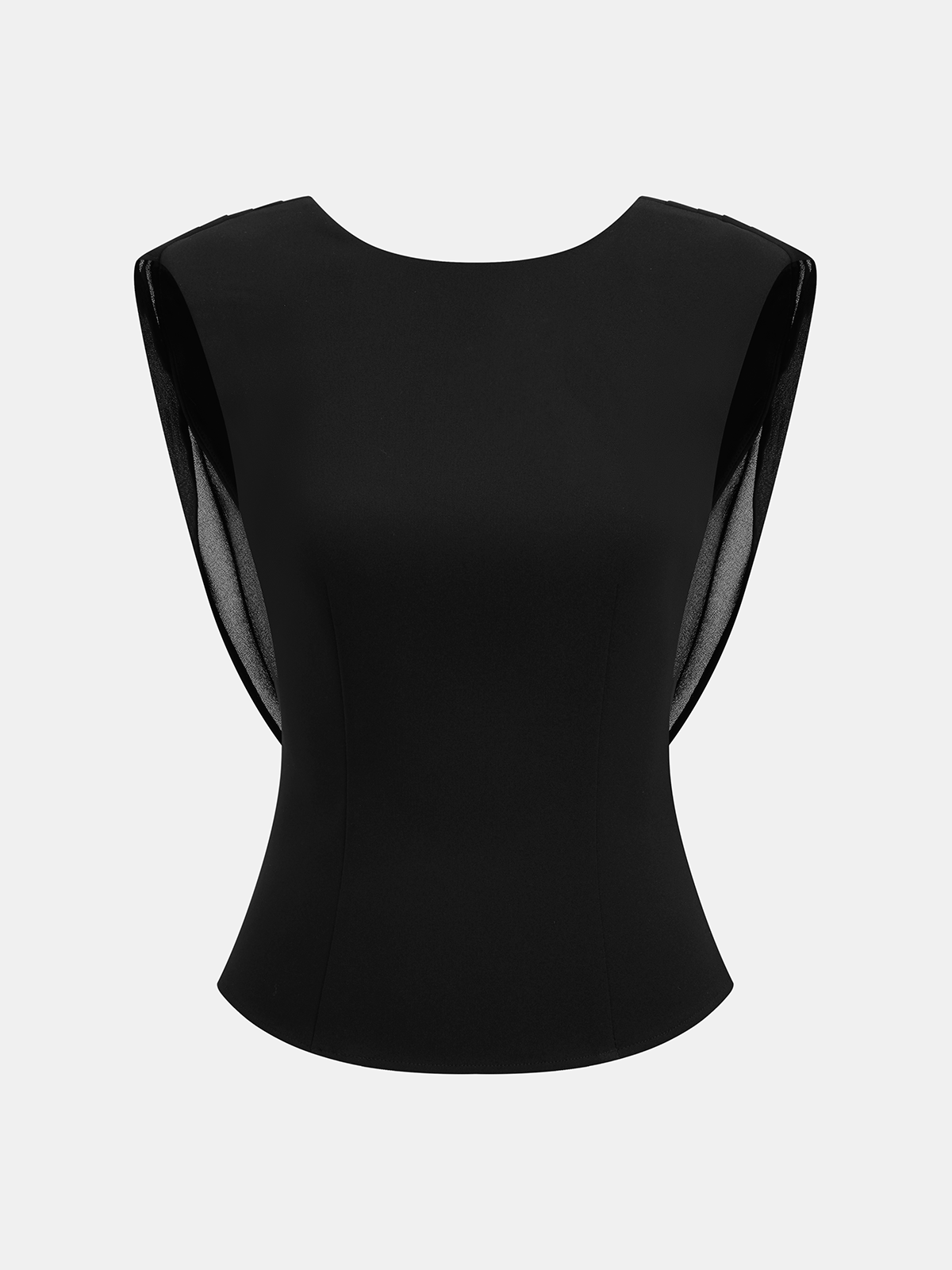 Draped Cowl-Back Sleeveless Top