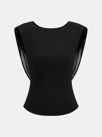 Draped Cowl-Back Sleeveless Top