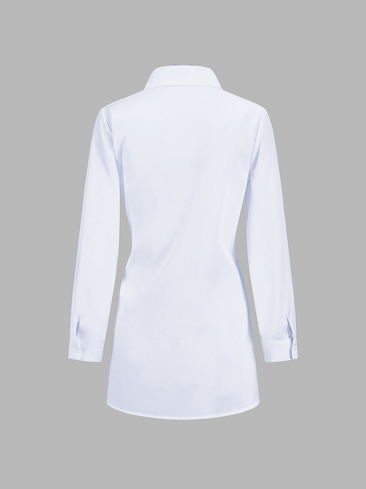 Semi-Sheer Button Down Tied Long Shirt