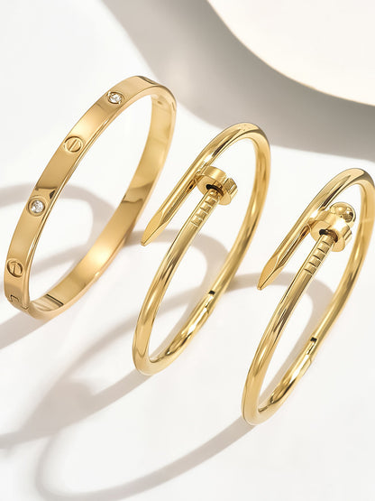 3pcs Screw & Nail Statement Bracelet