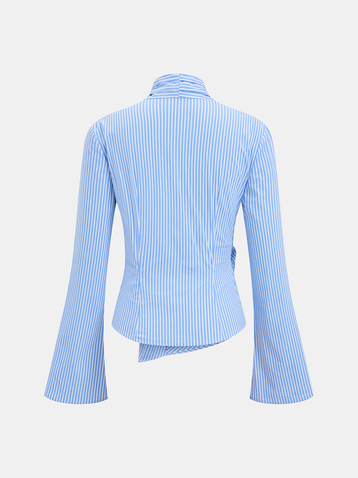 Metal Detail Flared Sleeve Striped Top