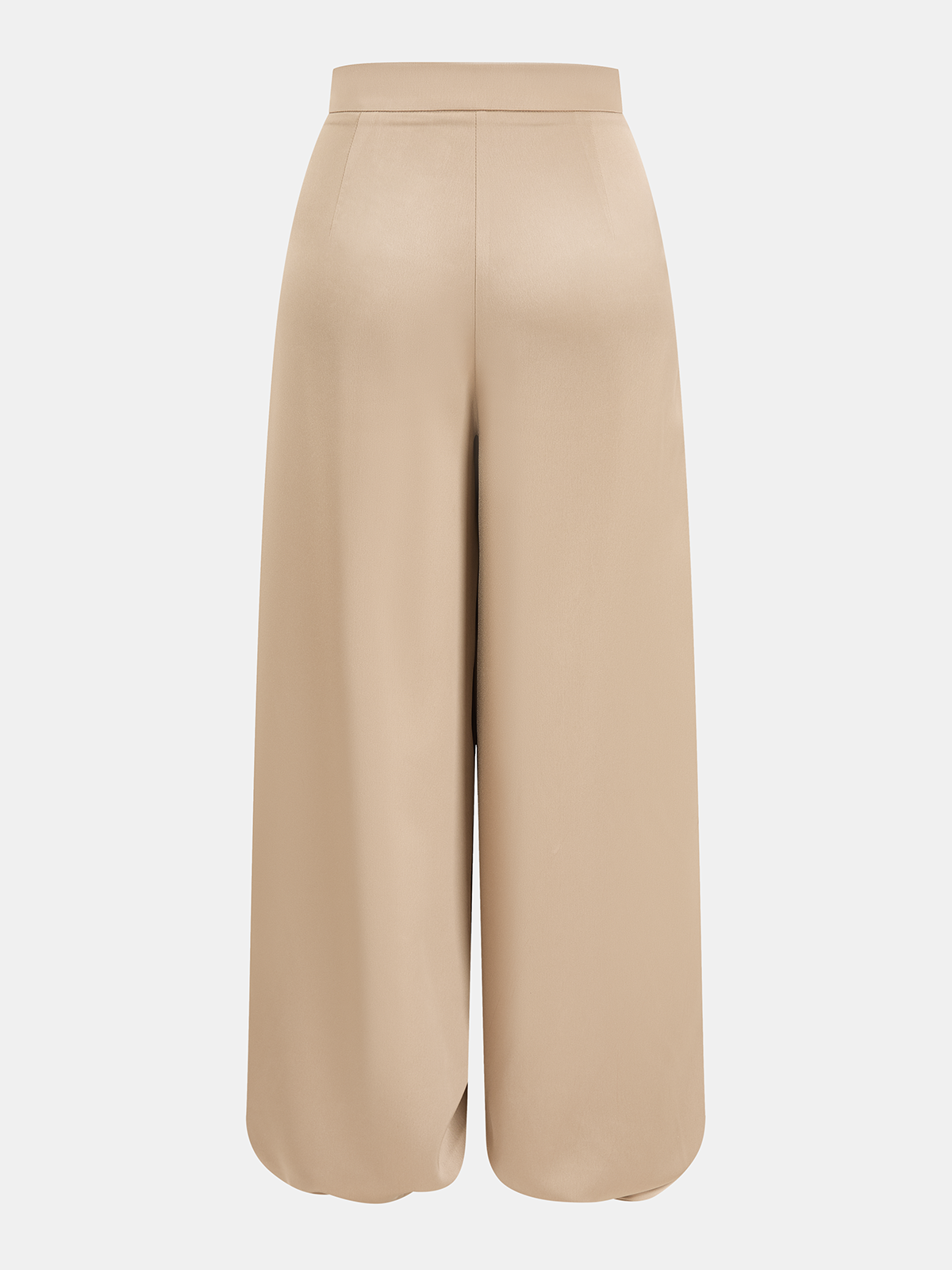 Mid-Waist Satin Pleated Balloon Pants