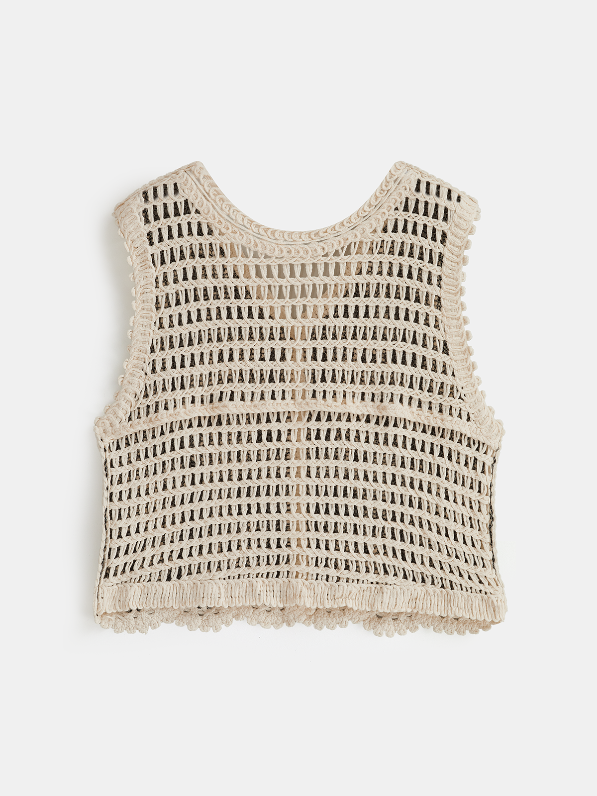 Floral Crochet V-Neck Vest