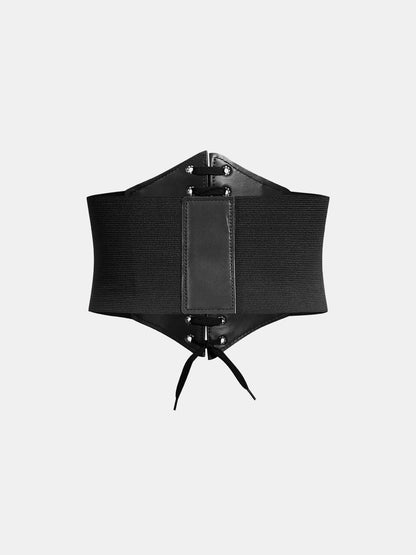 Lace-Up Faux Leather Corset Belt
