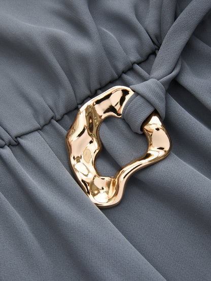 Belted One-Shoulder Draped Jumpsuit