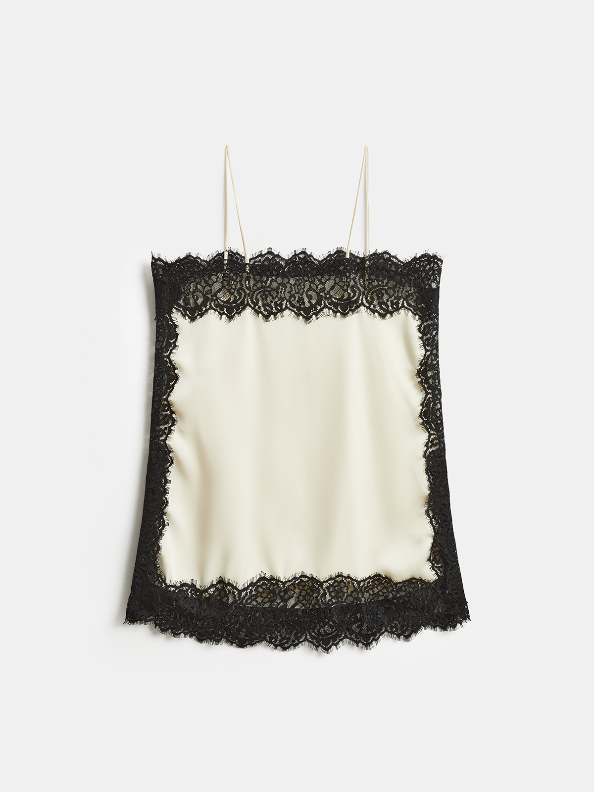 Lace Trim Satin Cami Top