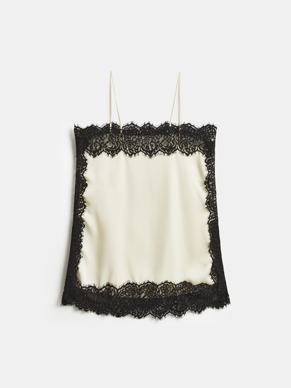 Lace Trim Satin Cami Top