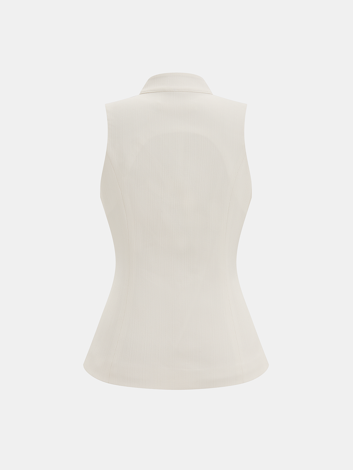 Mandarin Collar Metal Clasp Fitted Vest