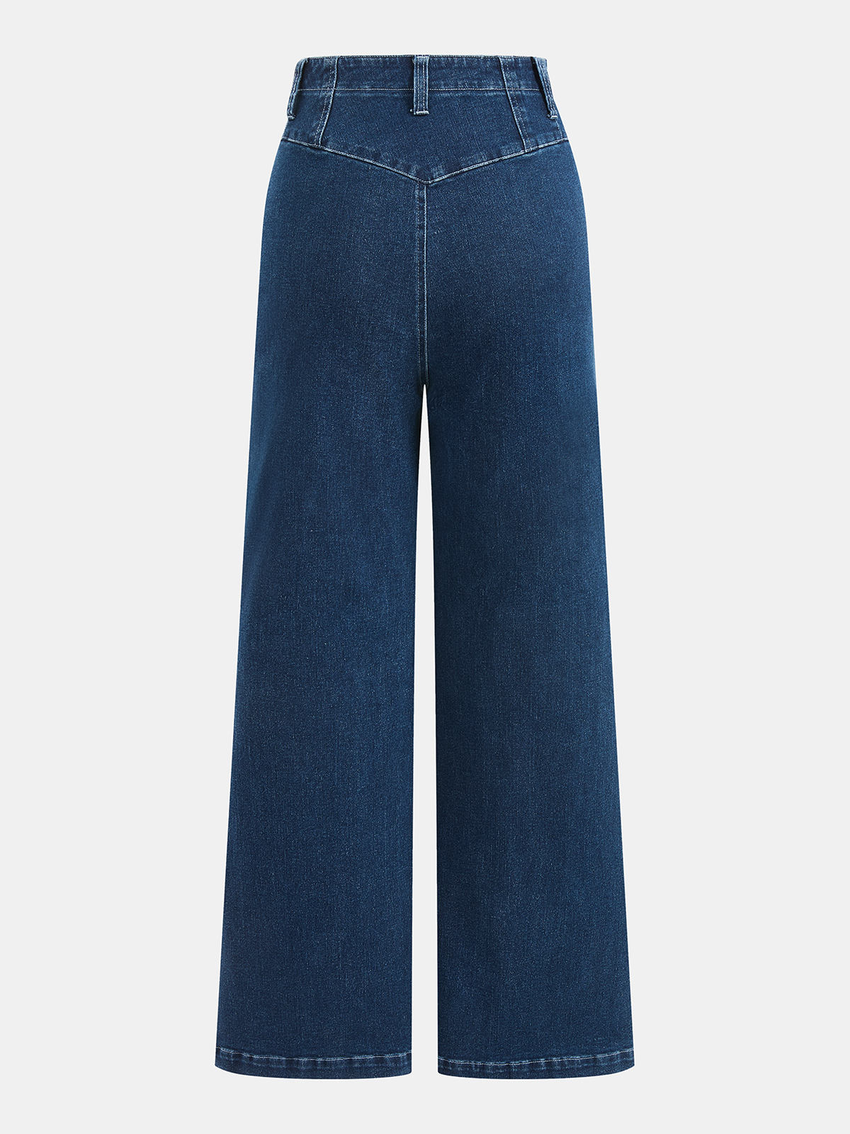 Mid-Waist Straight-Leg Denim Pants