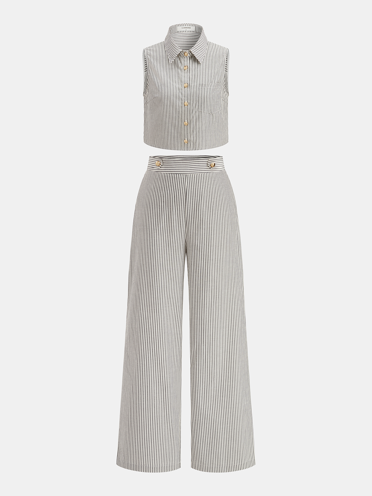 Striped Sleeveless Top & Pants Set