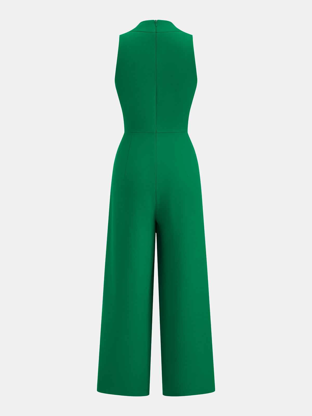 Sleeveless V-Neck Tie Waist Wide-Leg Jumpsuit