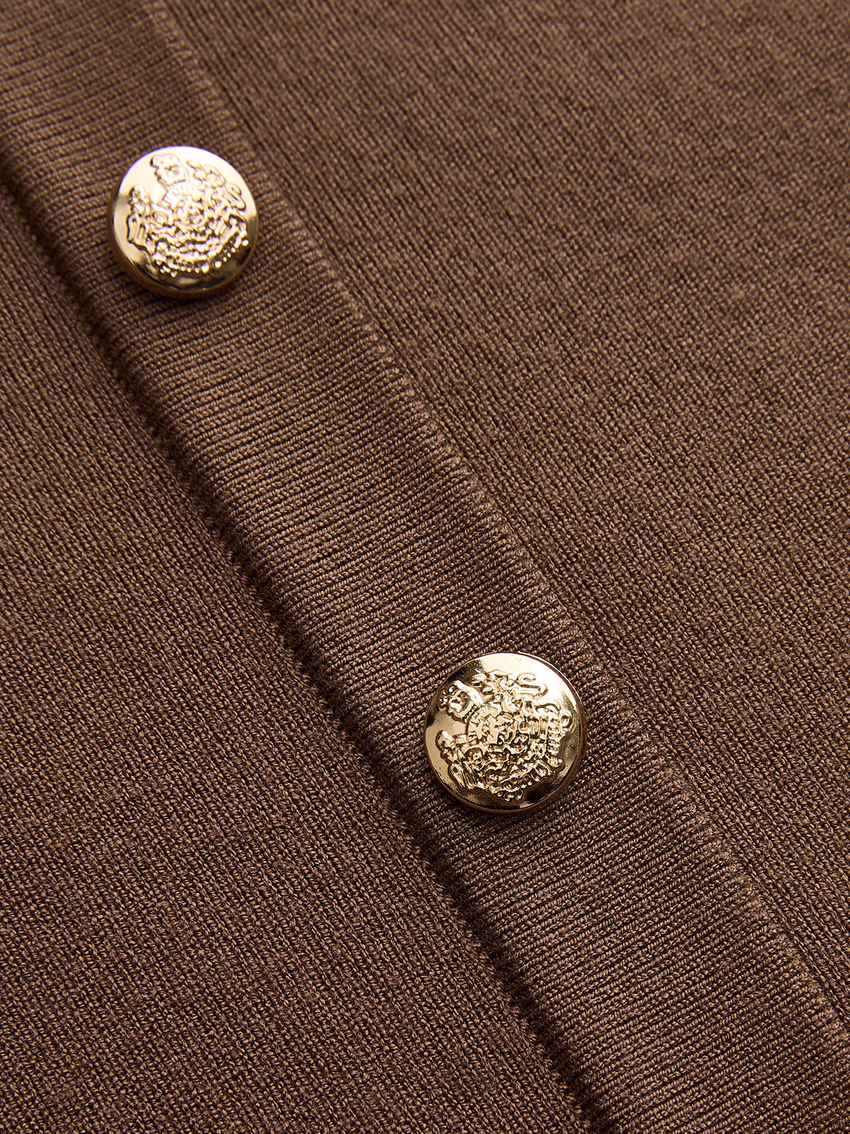 Metal Button Crew-Neck Sleeveless Knit Vest
