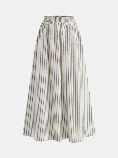Striped Peplum Cami Top & Maxi Skirt Set