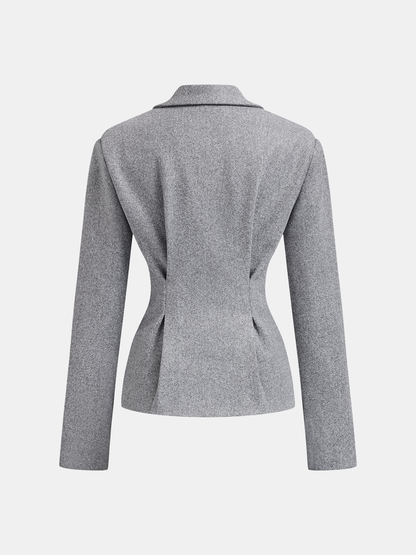 Tweed Blazer & Pleated Skirt Set