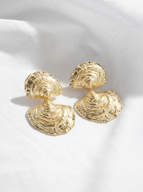 Oyster Shell Drop Earrings
