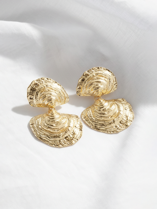 Oyster Shell Drop Earrings