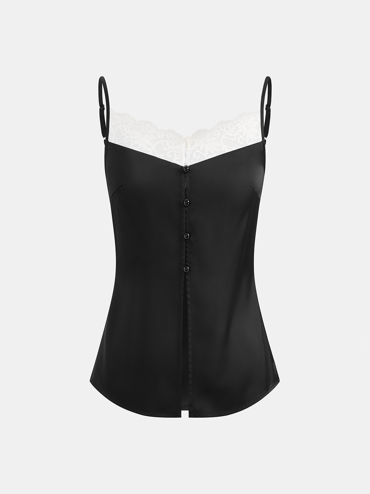 Lace Trim Satin Cami Top
