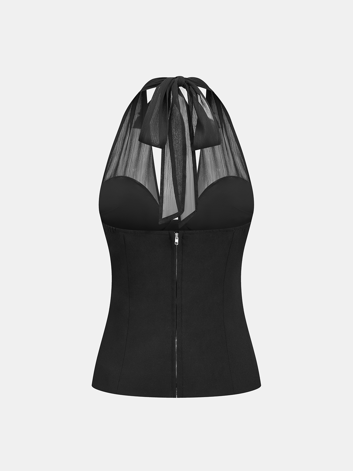 Sheer Halter Neck Top & Shorts Set